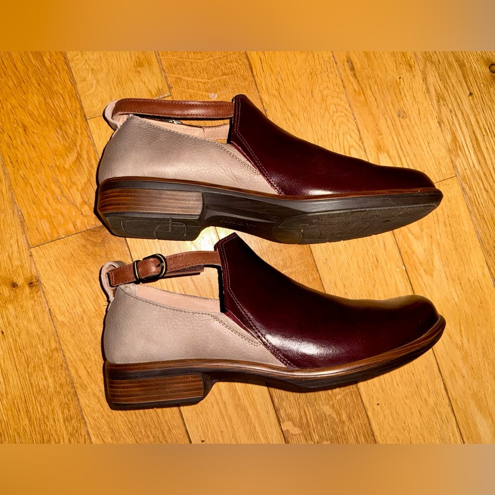 Naot Burgundy Leather Slip-On Loafers